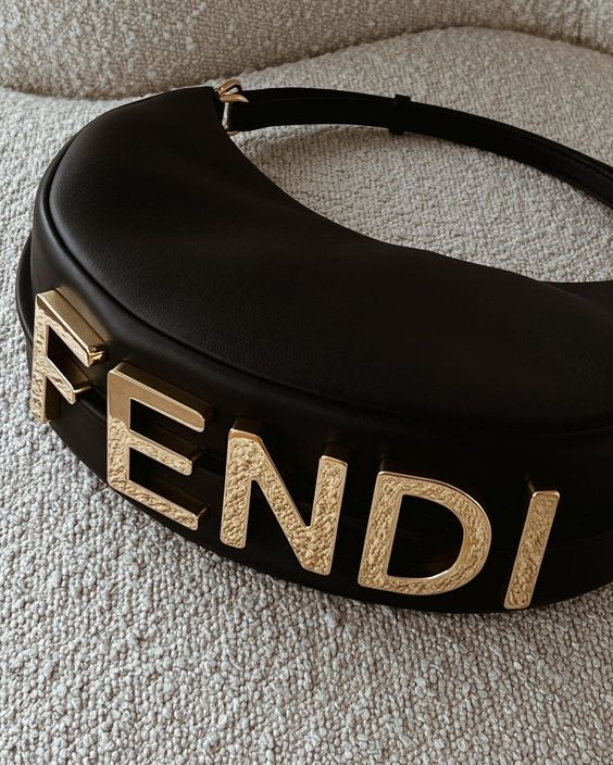 FENDI GOLD LOGO HOBO BAG