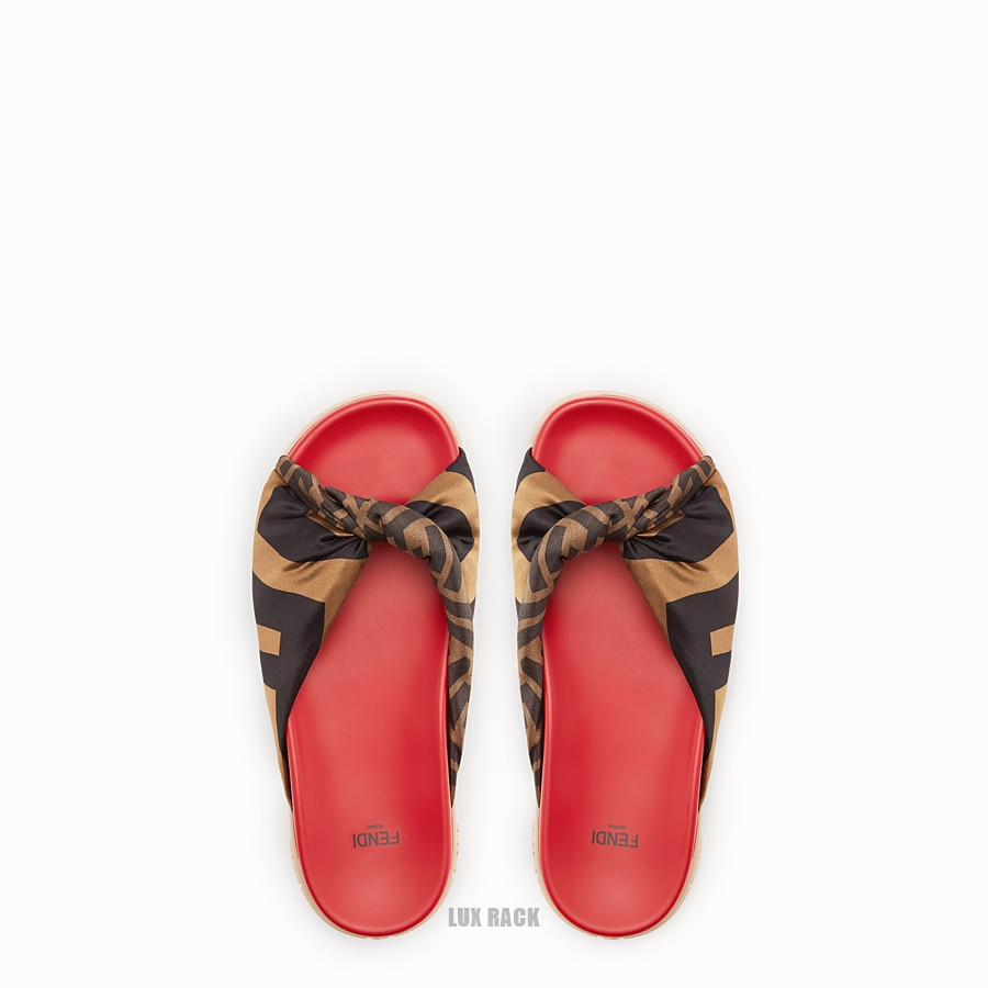 fendi studded logo slide sandal