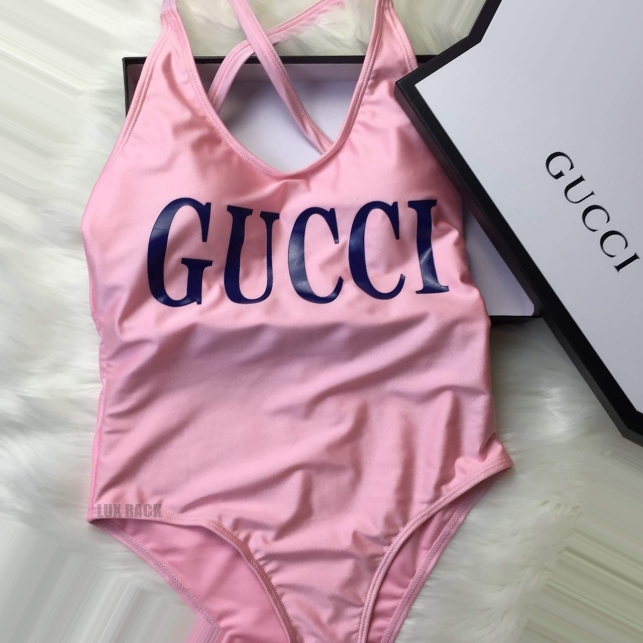 gucci red swimsuit