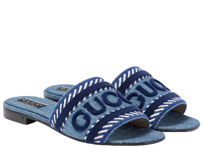 GUCCI DENIM JANE SLIDES