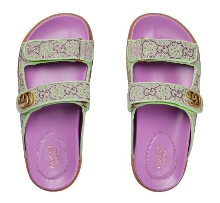 GUCCI PURPLE DOUBLE STRAP SLIDE