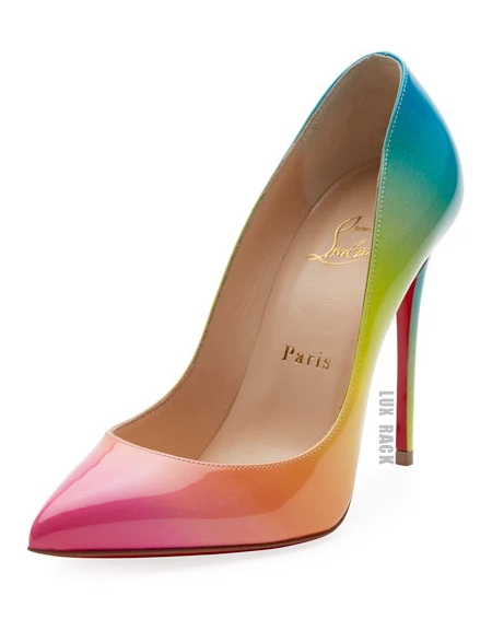 christian louboutin rainbow glitter heels