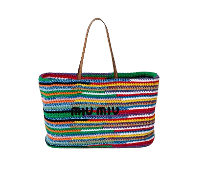 MIU MIU CROCHET COLORFUL TOTE