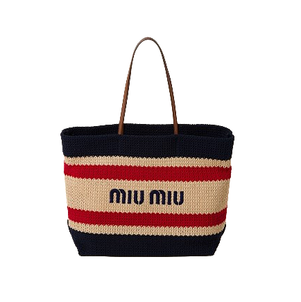 MIU MIU CROCHET TOTE BLUE / RED