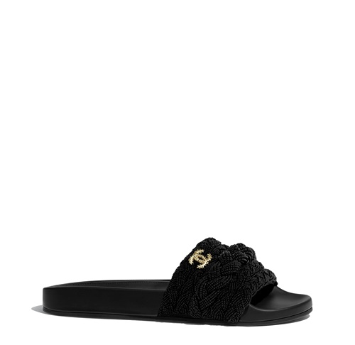 chanel orange slides