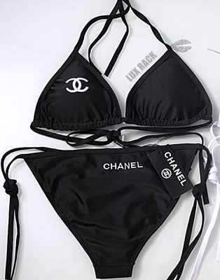 Chanel Star Mini Bikini Black White Logo 1996 