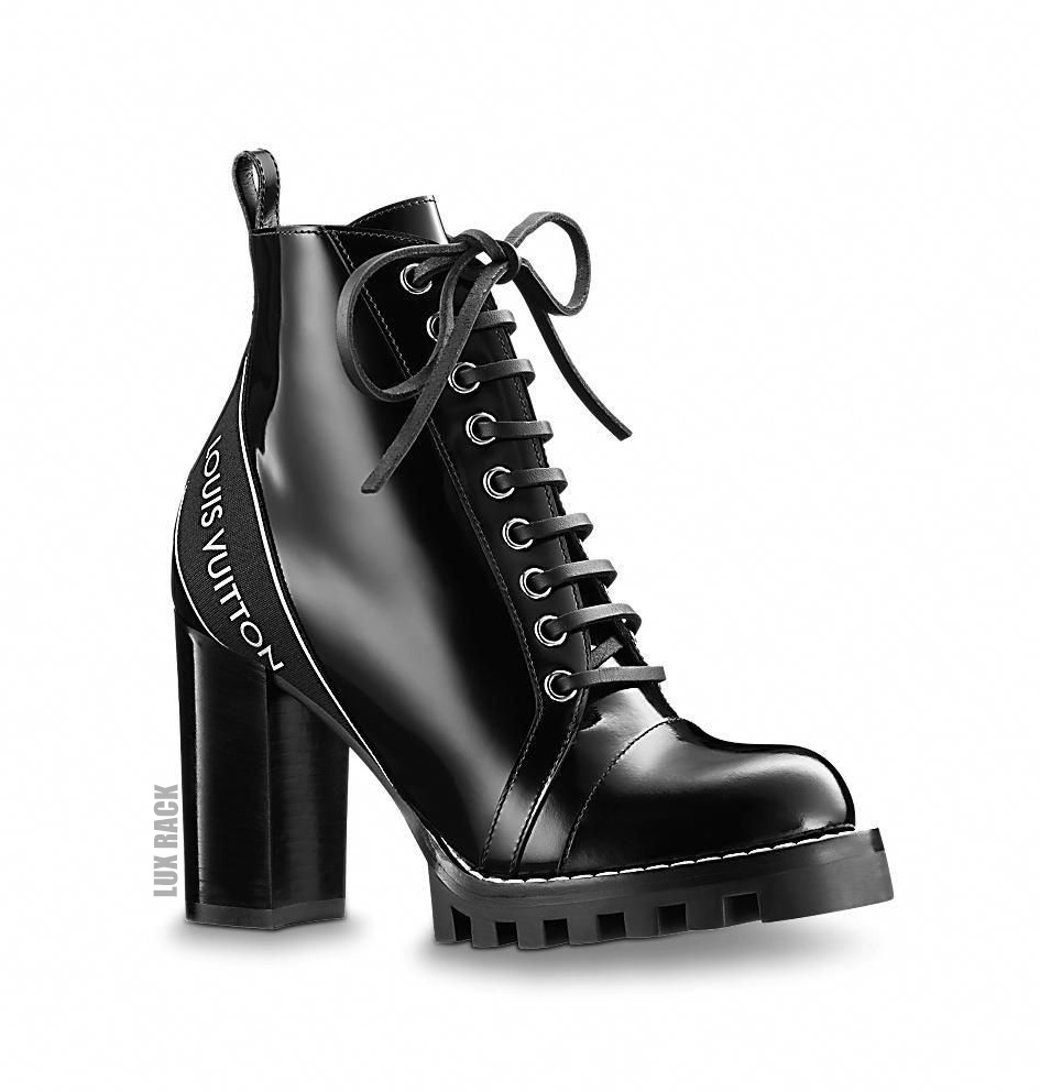 LV STAR TRAIL ALL BLACK ANKLE BOOT HEELS