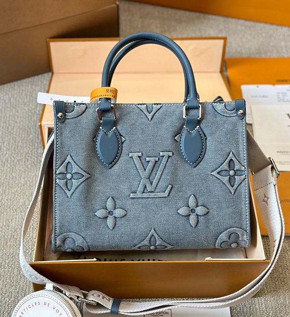 LV DENIM ON THE GO TOTE