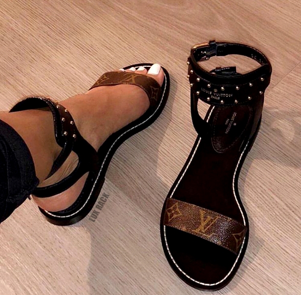 *CLEARANCE* - LV ANKLE WRAP SANDALS (SIZE 6) - 1 LEFT