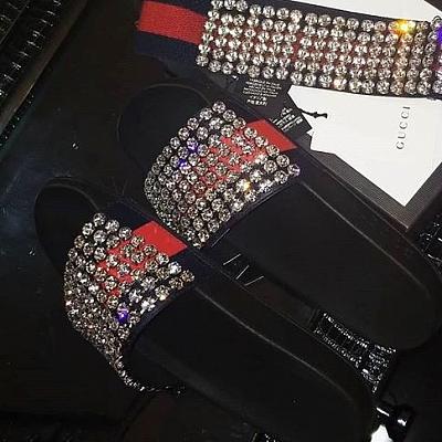 bling gucci slides