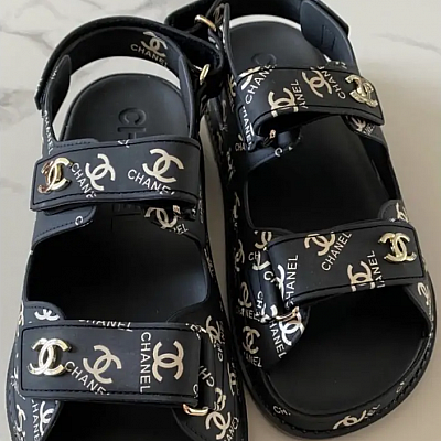 CHANEL PRINTED DAD SANDALS