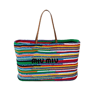 MIU MIU CROCHET COLORFUL TOTE