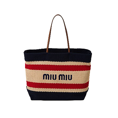 MIU MIU CROCHET TOTE BLUE / RED