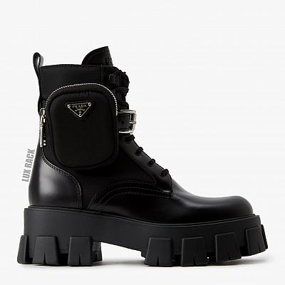 PRADA COMBAT ANKLE POUCH BOOTS