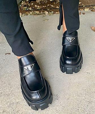 PRADA BRUSHED CHUNKY LOAFERS