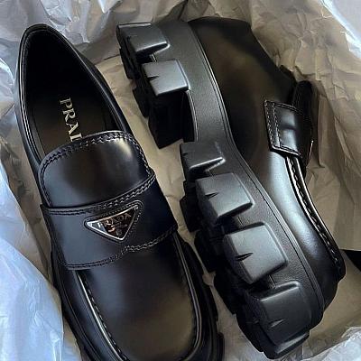 PRADA BRUSHED CHUNKY LOAFERS