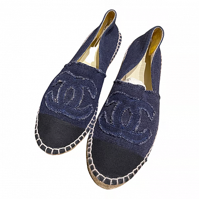 CHANEL ESPADRILLE FLATS SLIP ON SHOES - Styles Available