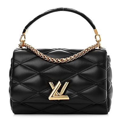 LV PUFF DIAGONAL QUILTED BAG GOLD HARDWARD