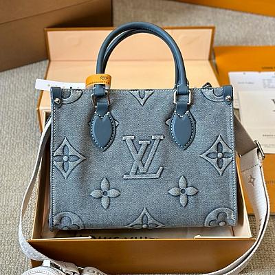 LV DENIM ON THE GO TOTE