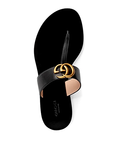 GUCCI LEATHER GG SANDAL