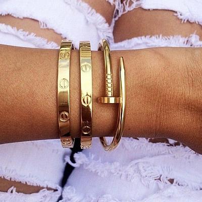 CARTIER STYLE NAIL BRACELET - Styles Available